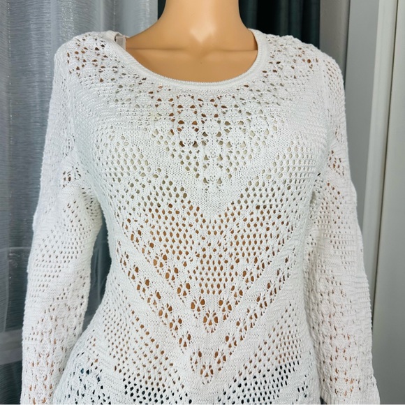 CHICOS white crochet cárdigan size L - Picture 3 of 11